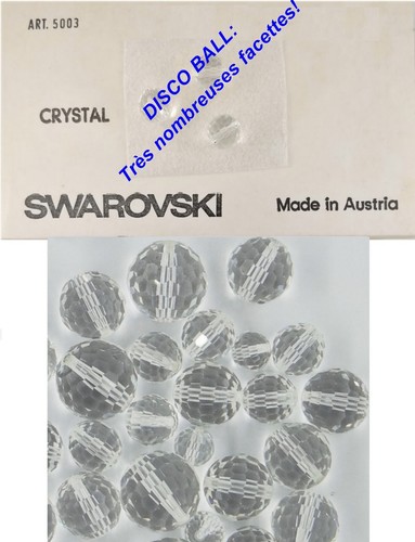 5003 10 C : 1 perle cristal RONDE de Swarovski 10 mm 5003 "Disco Ball" CRYSTAL - Picture 2 of 3