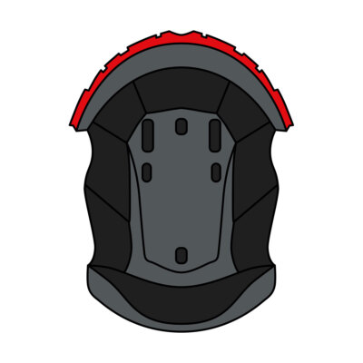 Grey Red Inner Headphones Helmet Airoh Aviator 3 Size L
