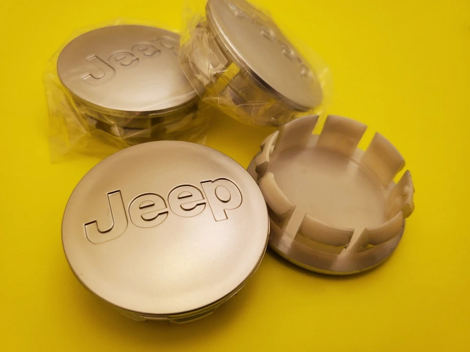 Jeep Set of 4 Wheel Center Caps Liberty Grand Cherokee Wrangler - Imagem 3 de 4