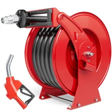 Diesel Fuel Hose Reel 1 inch x 33ft Spring Driven Auto Swivel Rewind