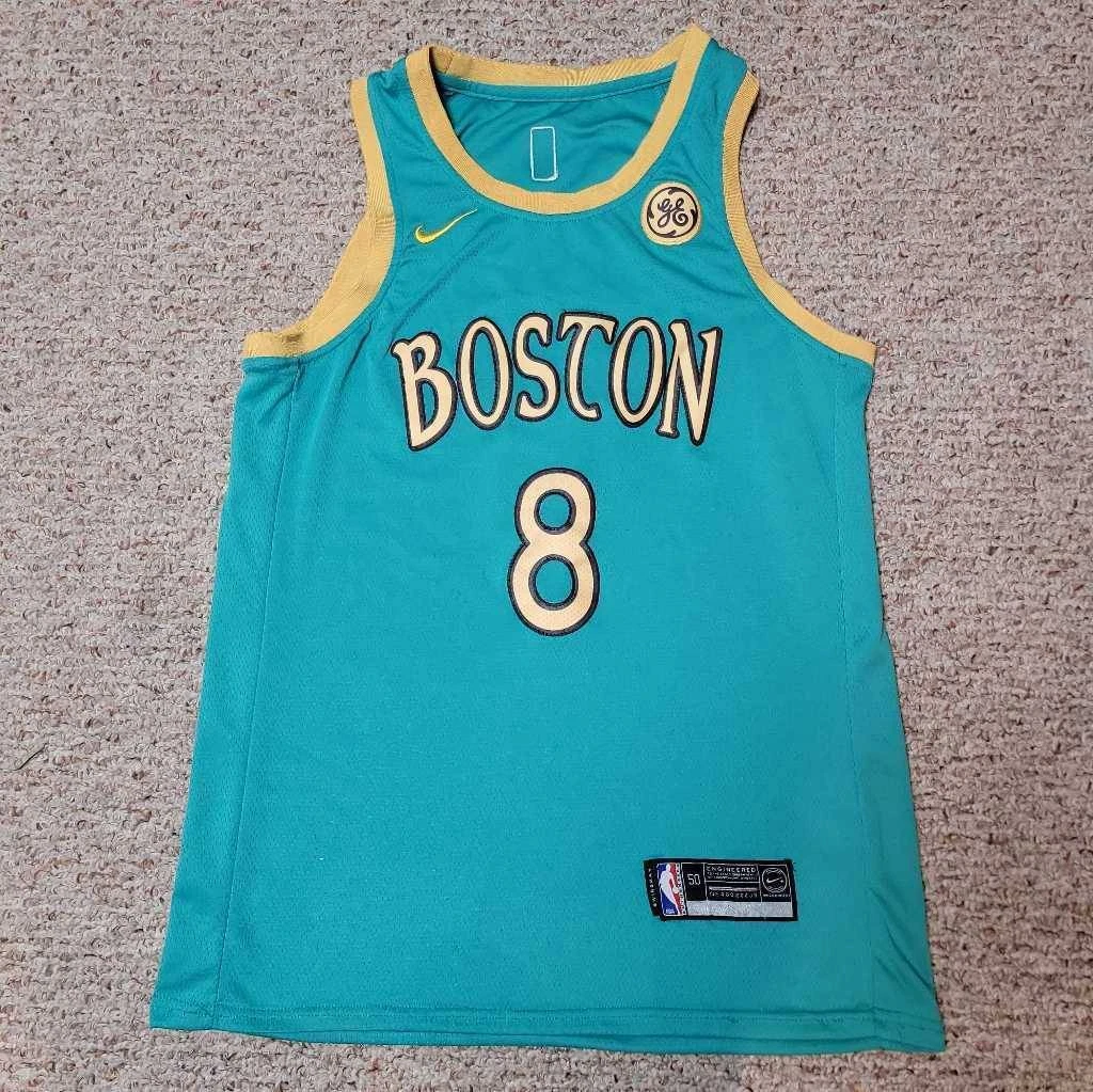 Walker 8 Boston Celtics Nike NBA Swingman Mens Jersey Blue Yellow