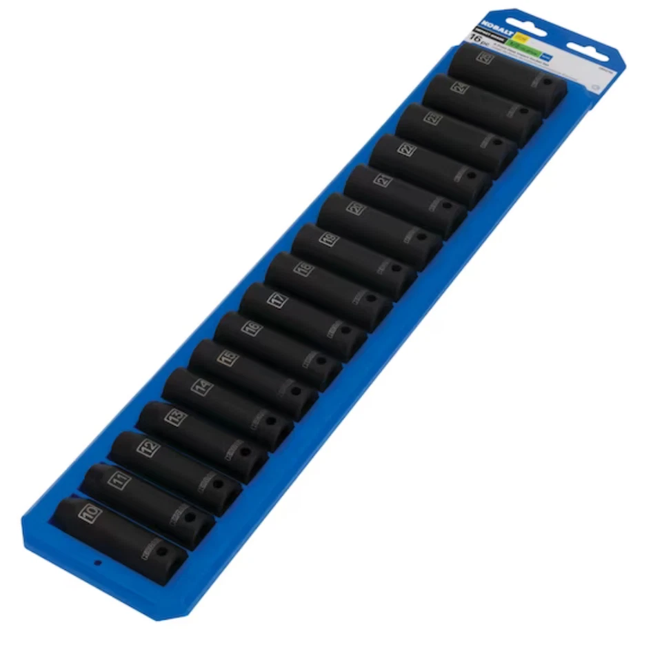 Kobalt 16-Piece 1/2-Inch Drive 6-Point Deep Impact Socket Set - Image 3 of 4