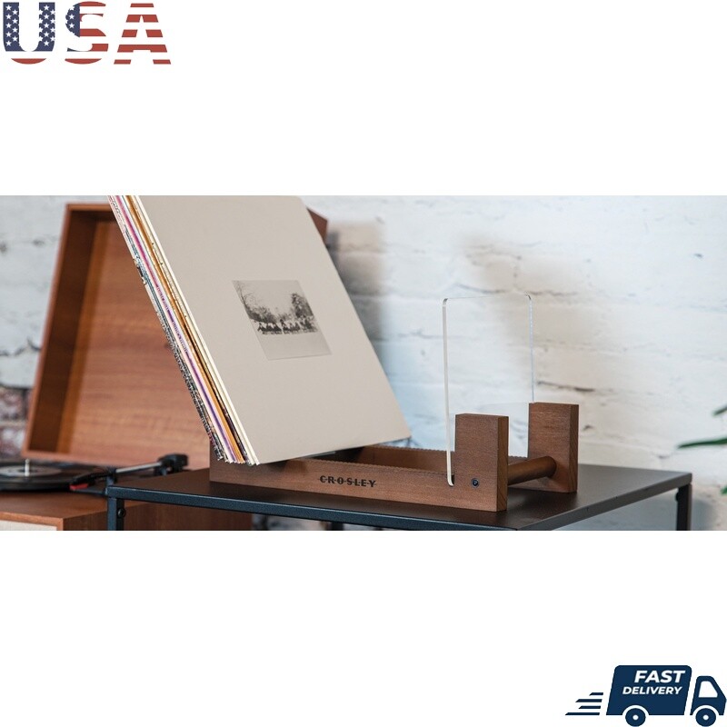 Wood Vinyl Record Storage Stand Display Holder Audio Turntables Modern Design US