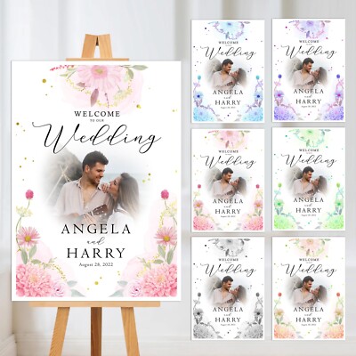 PERSONALISIERTES WILLKOMMENSSCHILD HOCHZEIT VERLOBUNG FOTO VERHEIRATET SCHAUMSTOFFPLATTE DRUCK