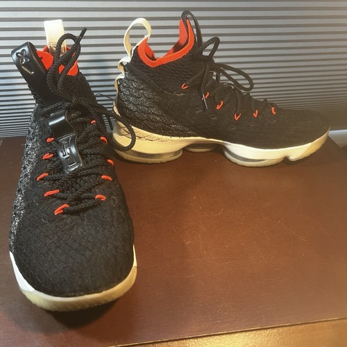 NIKE LEBRON 15 Men’s Sz 11 XV BRIGHT CRIMSON WHITE BLACK AQ2363-002 FLYKNIT 2017 - Picture 10 of 20