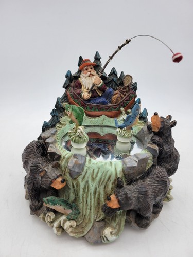 Fisherman Fishing pole lake decorative trinket music & movement See video! - Picture 2 of 5