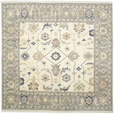 12X12 ft Hand-Knotted Oushak Oriental Square Rug Floral Colorfast Décor Carpet
