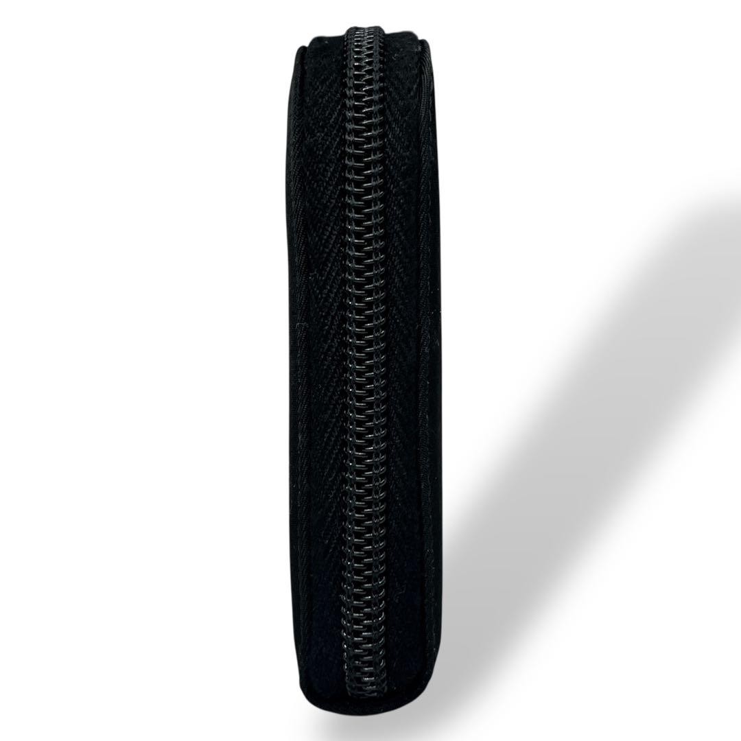 Prada Black Triangular Logo Round Zip Long Wallet… - image 4