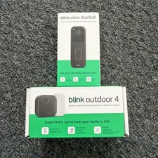 Blink Outdoor 4 Wireless Camera Security System  Blink Video Doorbell BUNDLE