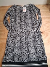 Michael Kors Womens Dress Sz XS Capsule Gunmetal Mini Dress Snake Print Gray 