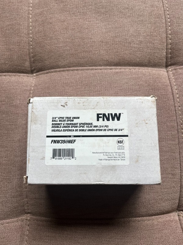 FNW  3/4" CPVC EPDM True Union Ball Valve FNW350NEF  Brand New