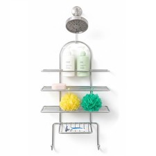 Image of 3 Tier Hanging Shower Caddy Chrome Plated Shower Organiser Rack Storage Unit