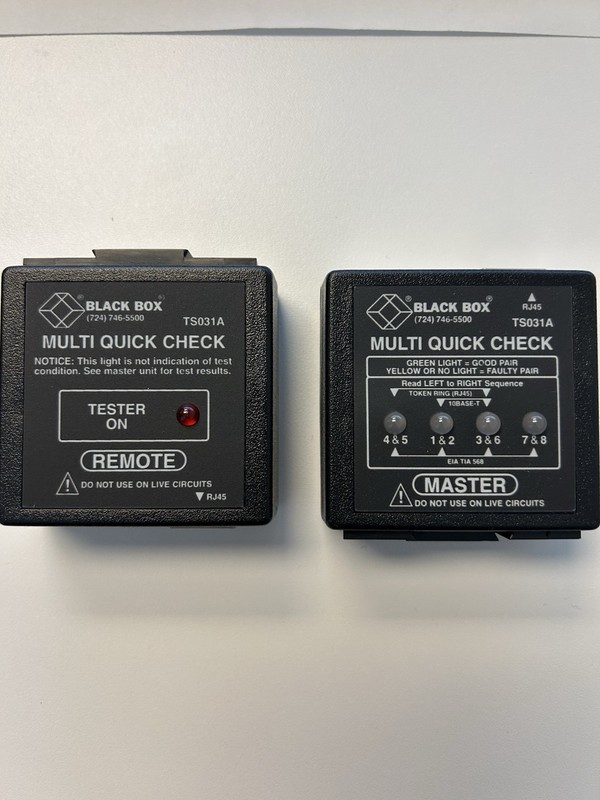 Black Box TS031A Multi Quick Check RJ45 Cable Tester Master & Remote