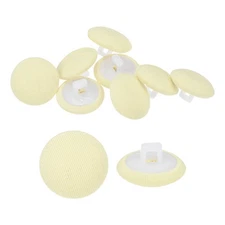 10pcs Fabric Cloth Buttons 0.5" Round Sewing Button with Shank Light White