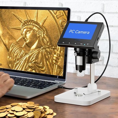 4.3Zoll 1000X Zoom Digital Mikroskop Coin Mikroskope Magnifier 8 LED-Lichter