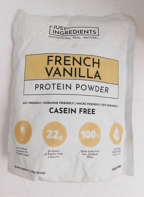 Just Ingredients Protein Powder French Vanilla 100% Grass Fed 15 servings 11/27