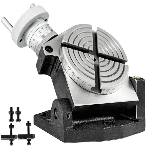 Vevor Teilapparat Rundtisch Teilscheiben Horizontal-Vertikal Teilkopf FräSset-image