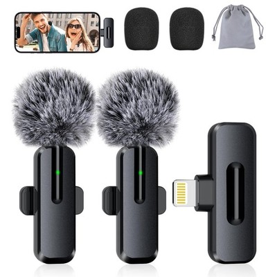 Wireless Mini Microphone for iPhone - Lavalier Microphone for Video Recording...