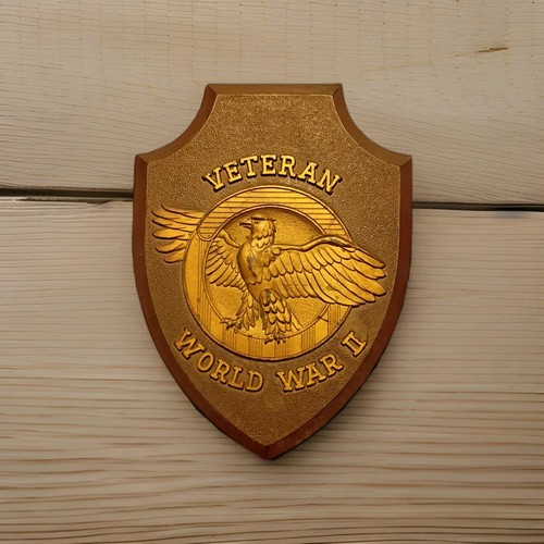 Rare Vintage WWII Veteran Ruptured Duck Shield Plaque - Military Home Decor