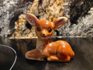 Vintage Resting Ceramic Deer Fawn baby Made in Japan