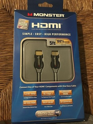 Monster HDMI 5ft New, Full HD High Speed Cable
