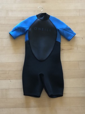 O'NEILL Reactor-2 2mm Back Zip Blk/Ocean S/S Spring Wetsuit  (5041-EJ7)-Size 12