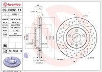 2X Brembo Bremsscheibe Xtra Line - Xtra 09.D892.1X FüR Volvo XC40 536 Mild Awd