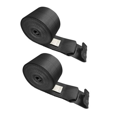 2-Pack 4'' x 40' Winch Strap with Flat Hooks,5400 lbs Working Load Limit,Black