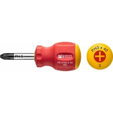 PB Swiss Tools PB 8195.3-40 Phillips Swiss Grip Stubby Screwdrivers PH3, L- 95mm