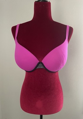 Pink Victoria's Secret Women's medium Push Up Bra 36DD Pink Gray Underwire