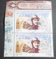 FRANCE 2011 timbre 74a en PAIRE PEQUET POSTE AERIENNE AVIONS oblitéré BANDELETTE
