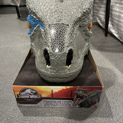 2017 Jurassic World Velociraptor Blue CHOMP N ROAR MASK Mattel Primal Attack NEW