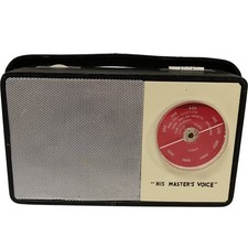 His Master's Voice Vintage Portable Radio Non Functional Retro Collectable