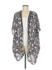 Ann Taylor LOFT Women Gray Kimono M