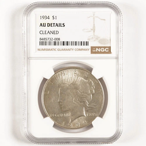 1934 Peace Dollar $1 AU Details NGC Better Date 31327