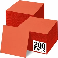 Cocktail Napkins Disposable, Orange Beverage Napkins Soft and Absorbent Paper...