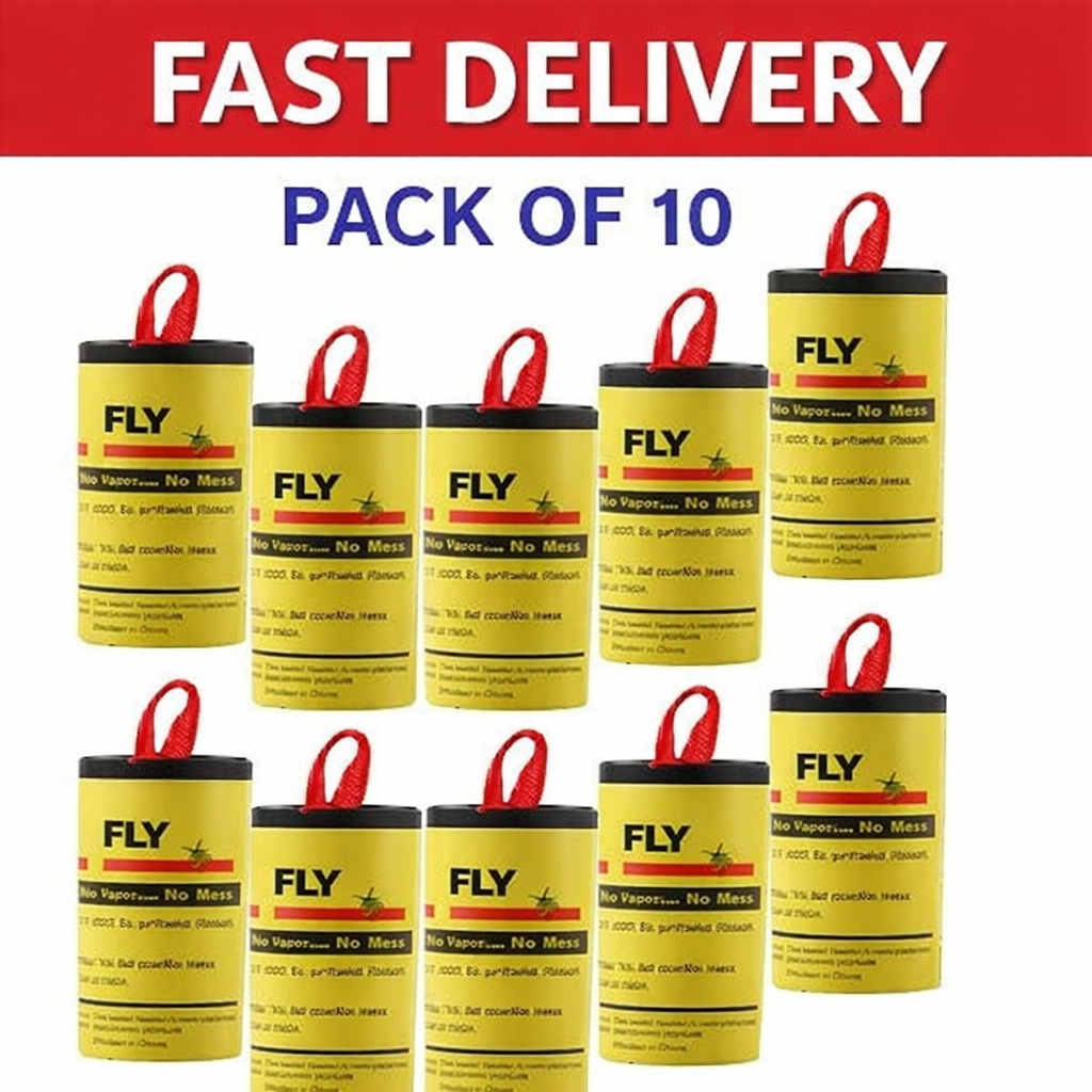 10 Fly Insect Catcher Paper Sticky Glue Bug Trap Killer Strong Roll ...
