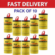 10 Fly Insect Catcher Paper Sticky Glue Bug Trap Killer Strong Roll Tape Strip
