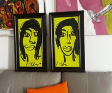 PETER KEIL - TWO STUNNING ACRYLIC ON BOARD- 16”x29”  FRAMED, Green