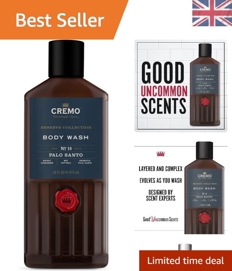 Luxury Palo Santo Body Wash for Men - Organic Moisturizing Shower Gel, 473ml