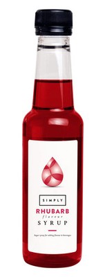 Simply Rhabarber Sirup, veganer & nussfreier aromatisierter Sirup für Kaffee, Cocktails &