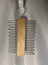 Tie Rack Wood and Metal 20 Ties Belt Hanger Organizer Preowned
