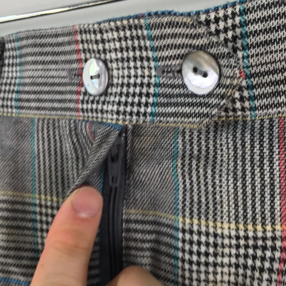 VINTAGE Tail Mujer Culotte Bermuda Pantalones Cortos Talla 10 Gris Cuadros 120627 Foto 4 de 4