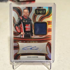 COLE CUSTER 2025 PANINI SELECT RACING AUTOGRAPHED MEMORABILIA SILVER PRIZM 36/99