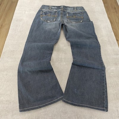 Silver Vintage Damen Bootcut M Jeans Denim Y2K Flared Jeans EU 40 