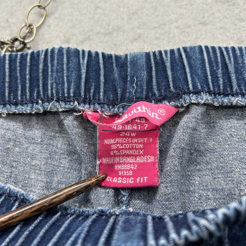 Pantalones de mezclilla Within para mujer talla 24W azul cintura elástica calce clásico Foto 4 de 4