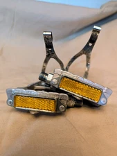 Vintage Set Of Maillard CXC Road Bike Pedals With Toe Clips Lapize Straps!