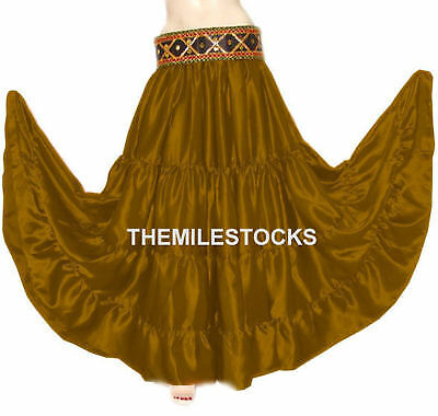 TMS Multi Satin 25 Yard 4-stufiger Rock Bauchtanz Gypsy Jupe Robe Tribal