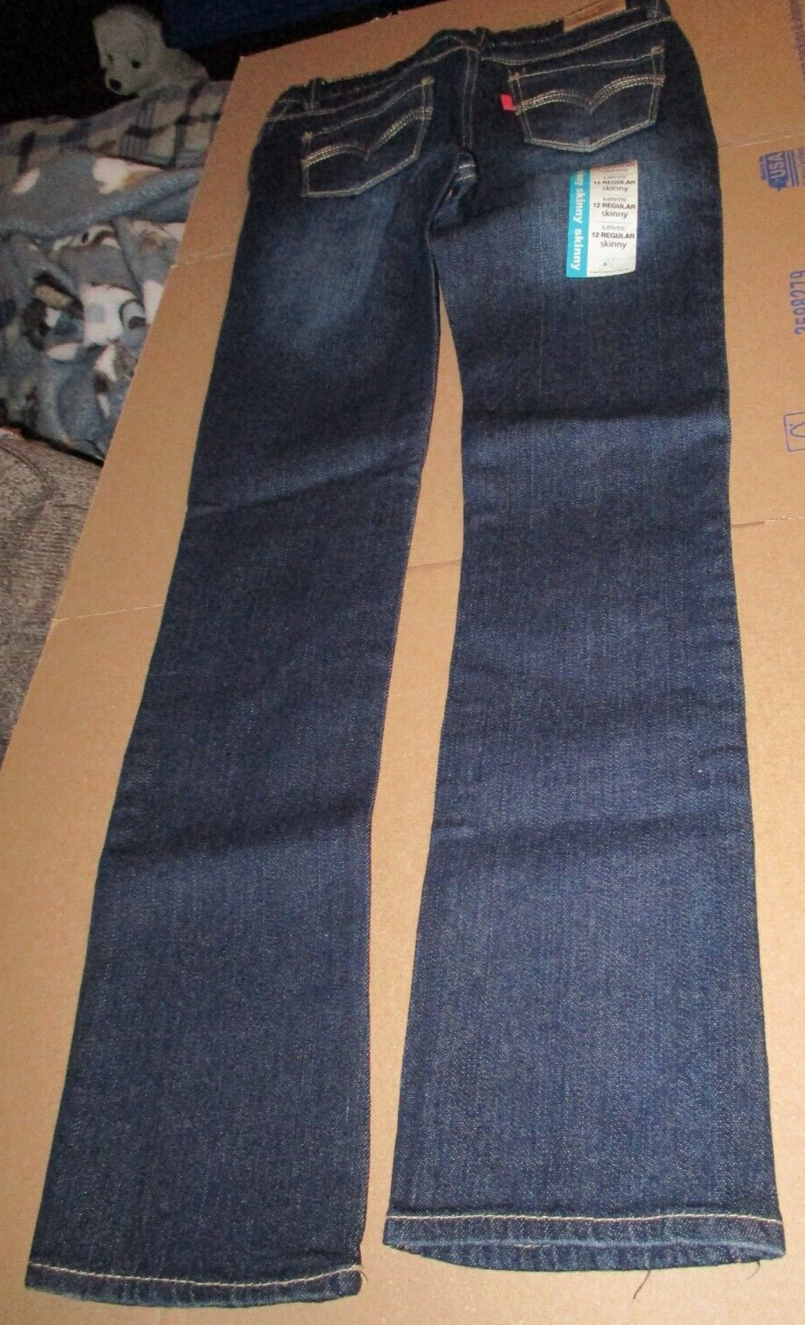 Levi Strauss Skinny Jeans NWT Kids 12R &lpar;24x29&rpar; Stretch Adjustable Waist DK Blue