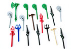 Lego Bionicle Weapons Moc Lot Axe Trident Flame Staff Drill Hammer Qty 17